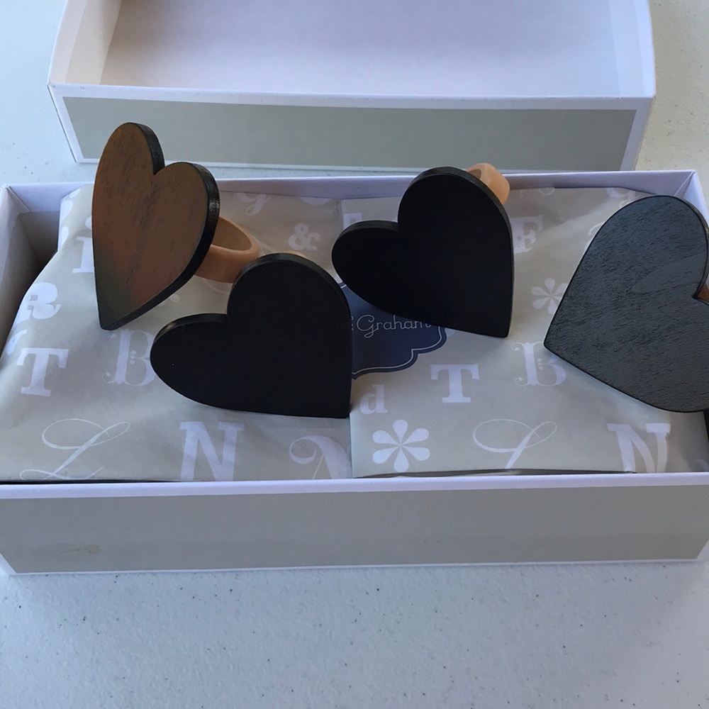 Mark and Graham chalkboard heart napkin rings